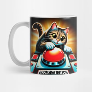Cat Pressing Doomsday Button Mug